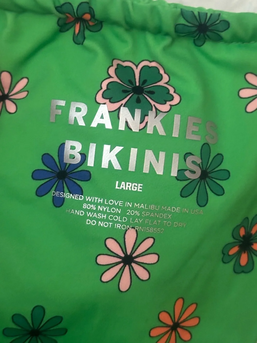 New! Frankie's Bikinis Versailles Tia String Bikini Bottom Large 39256
